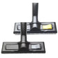 Floor cleaning brush attachment with yellow push-button and central nozzle