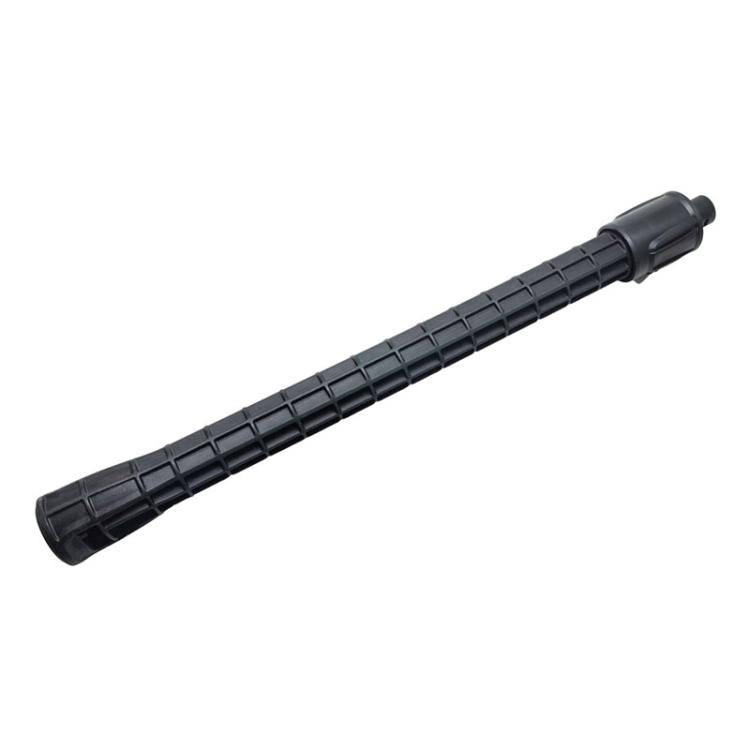 Car washer floor brush extension rod, black ridged plastic