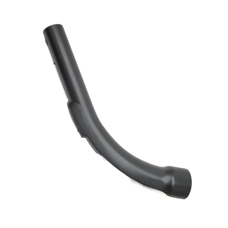 Curved vacuum cleaner handle, dark gray plastic with contoured grip