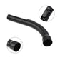 Curved vacuum cleaner handle with open nozzle end and connector detail