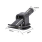 Vacuum pet hair brush attachment with angled nozzle and side bristle strip, dark gray