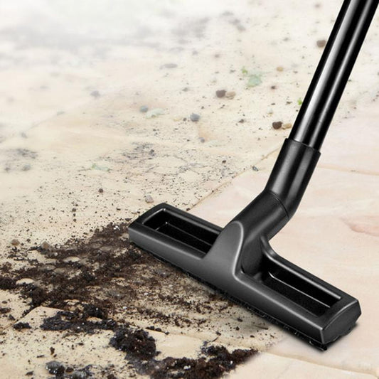 Black floor nozzle brush head with horse-hair bristles for debris pickup