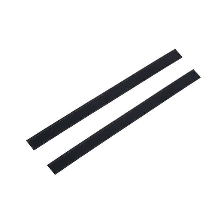 Pair of black rubber scraper blades for Karcher window cleaner, two lengths shown