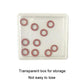 Red O-ring sealing rubber rings in clear storage box, 10pcs