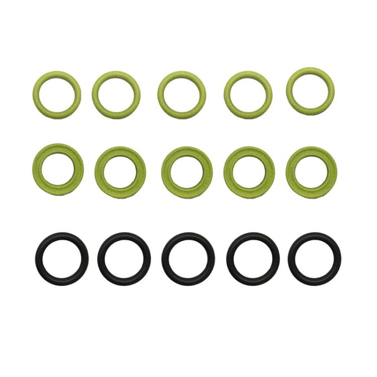 High pressure sealing ring set, 15 green and black O-rings