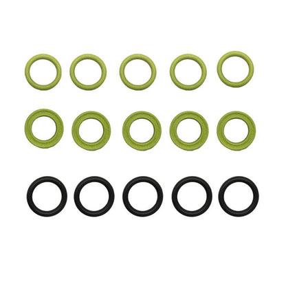 High pressure sealing ring set, 15 green and black O-rings