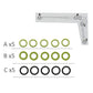 Sealing ring set: A x5, B x5, C x5 O-rings in green and black