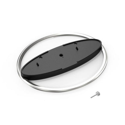 Vertical PS5 console stand base with non-slip oval pad and screws