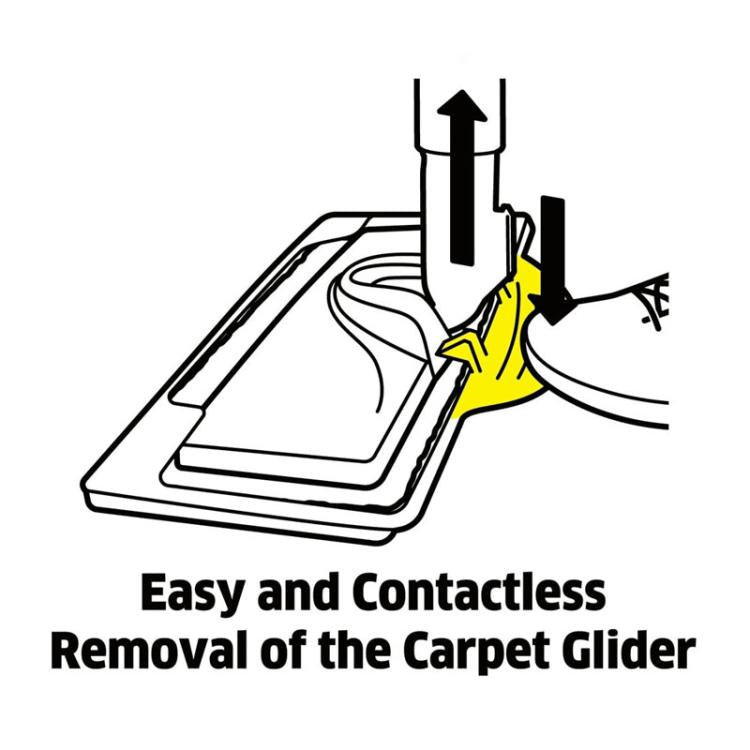 Black carpet glider attachment frame with steam nozzle for carpet cleaning