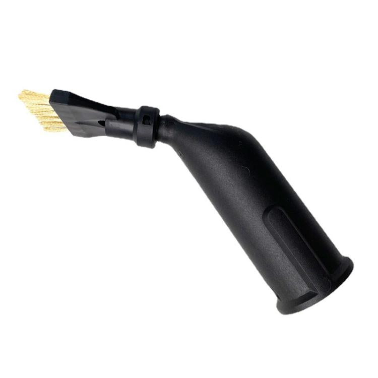 Steam brush accessory handle with small black head and gold copper bristle tip