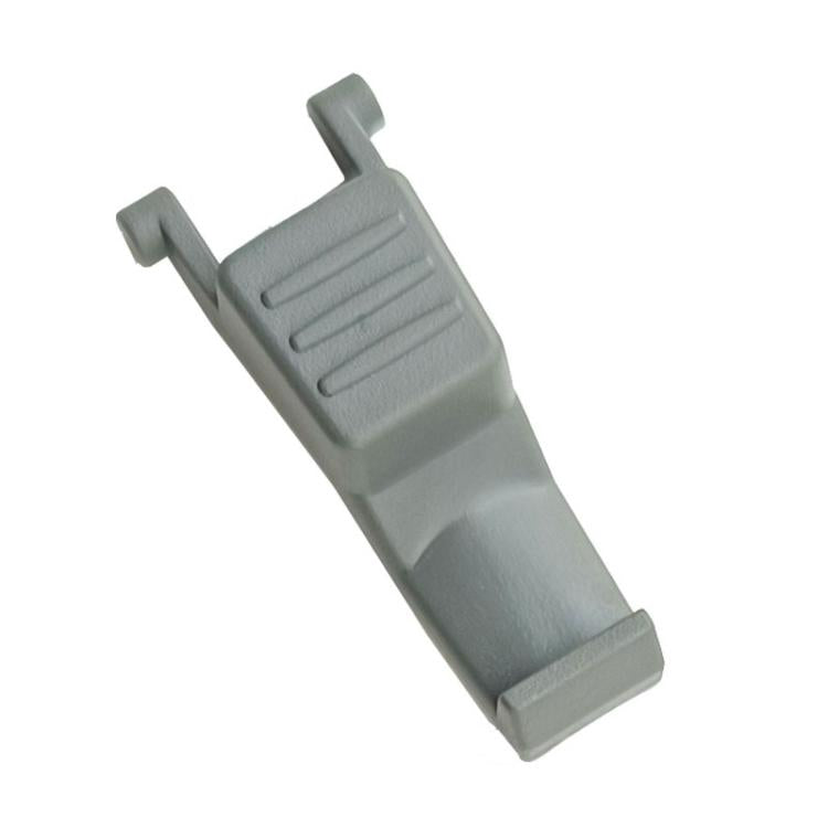 Karcher VC4i extension rod clip, light gray plastic with locking tabs