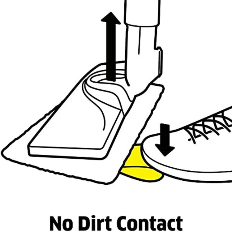 Steam floor brush with yellow scrubbing strip under steam nozzle diagram