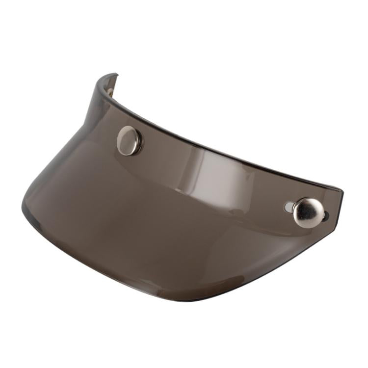 Brown tinted helmet visor brim with three metal snap buttons