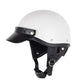 Black helmet visor brim with three metal button mounts on half helmet