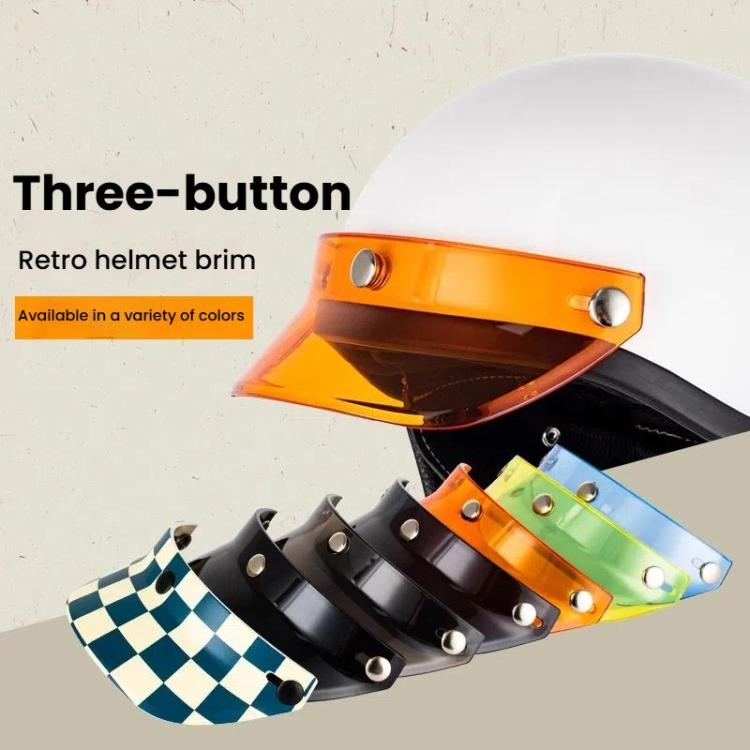 Three-button retro helmet brim visor in multiple color options