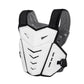 White and black motocross armor vest with molded chest protection panels