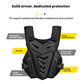 Black motocross armor vest featuring adjustable shoulder straps and foam padding