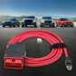 Red DOIP ENET cable with black module and red OBD connector, RJ45 plug
