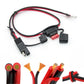 Red and black battery extension cable with fuse module and SAE plug connectors