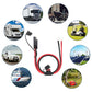 Battery charging adapter cable with fuse block and red/black leads; multi-use extension set