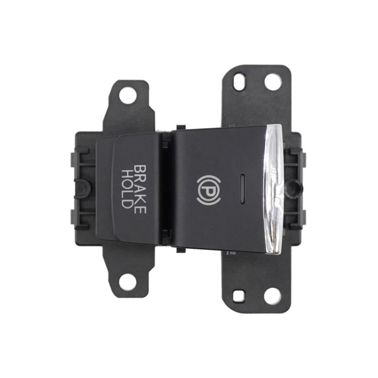 Parking brake handbrake switch, black actuator with BRAKE HOLD label and clear indicator