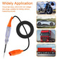 Car circuit tester pen with orange handle, clear tube body, and long black cable