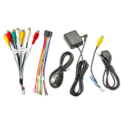 Multicable set with audio, power, USB, and GPS antenna connectors for navigation systems