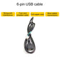 6-pin USB cable with black cord loop and rectangular USB connector end