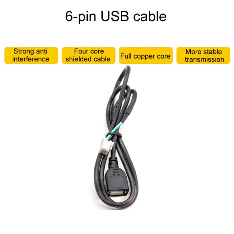 6-pin USB cable with black cord loop and rectangular USB connector end