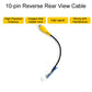 10-pin reverse rear view cable with yellow connector and short wire lead