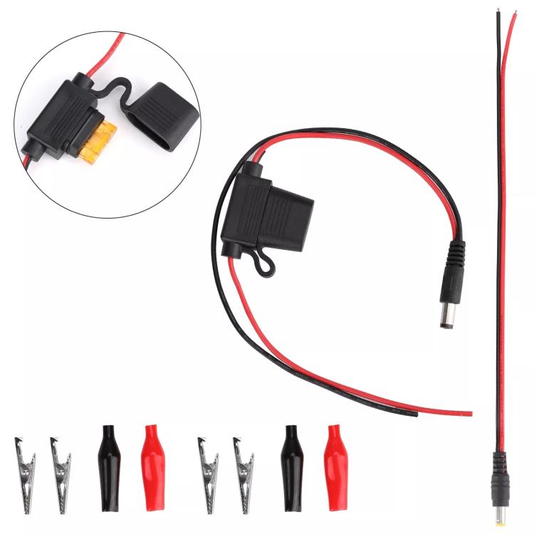 Truck adapter wiring harness with red/black leads and pin terminals, black plugs