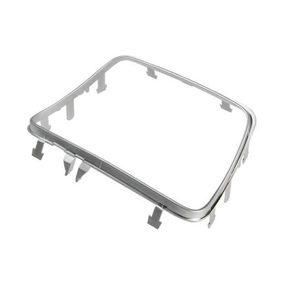 Cup holder ashtray cover trim frame with silver finish and mounting tabs