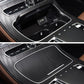 Cup holder ashtray cover trim set with silver edge around center console