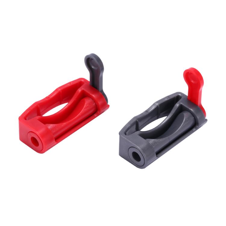 Vacuum switch latch retainers with side stems, red and dark gray (2 pcs)
