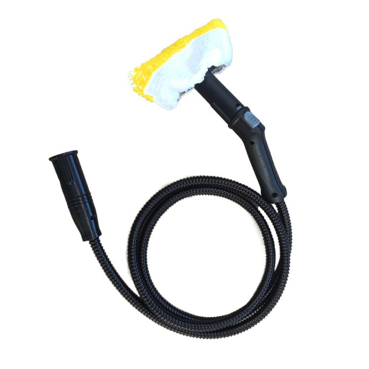 Steam cleaner extension nozzle kit with floor squeegee head, hose and steam gun