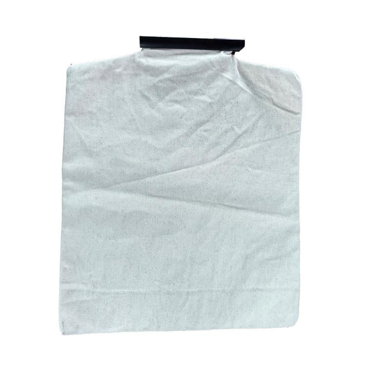 Reusable cloth dust bag for Nilfisk vacuum, light gray with circular inlet and black top clip