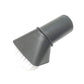 Soft brush nozzle attachment with angled head and light bristles on gray/black body