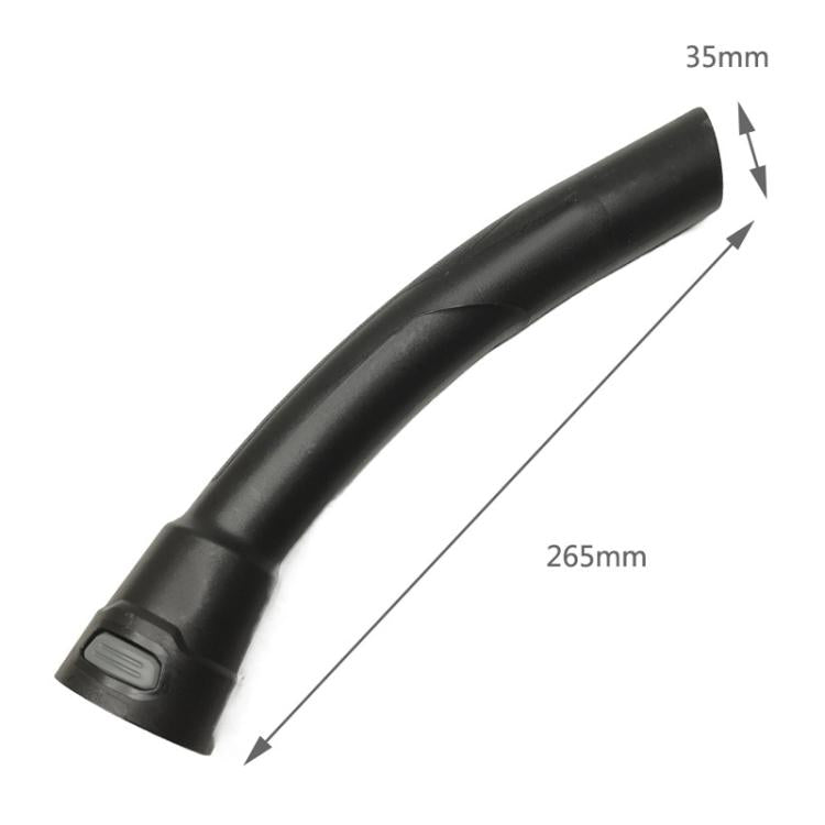 Black vacuum hose nozzle attachment with dark gray control window
