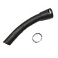 Black vacuum hose nozzle with mounting hole and metal retaining clip