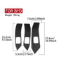 Car lifting panel decorative sticker set for right-hand drive, black carbon-fiber, size diagram