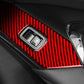 Red carbon-fiber lifting panel decorative stickers installed on car, right-hand drive