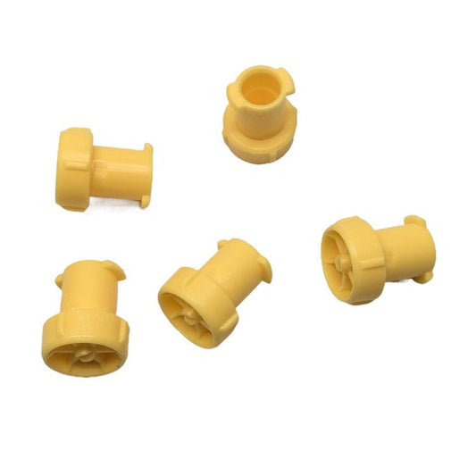 Yellow watering nozzle accessory set, multiple small nozzle connectors