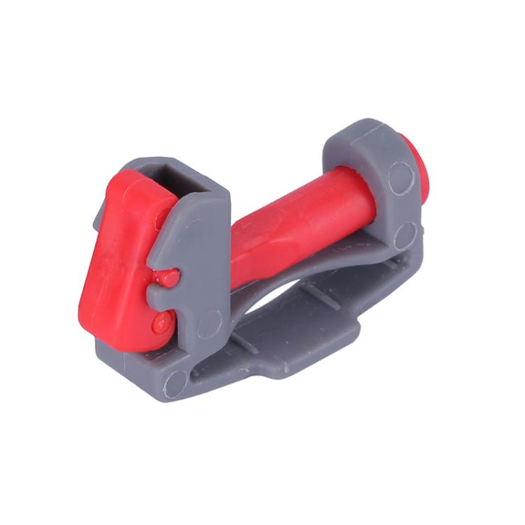 Red and gray plastic switch carabiner holder clip