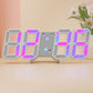 RGB Multicolor Electronic Wall Clock 3D Luminous Alarm Clock Living Room Digital Clock
