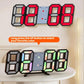 RGB Multicolor Electronic Wall Clock 3D Luminous Alarm Clock Living Room Digital Clock