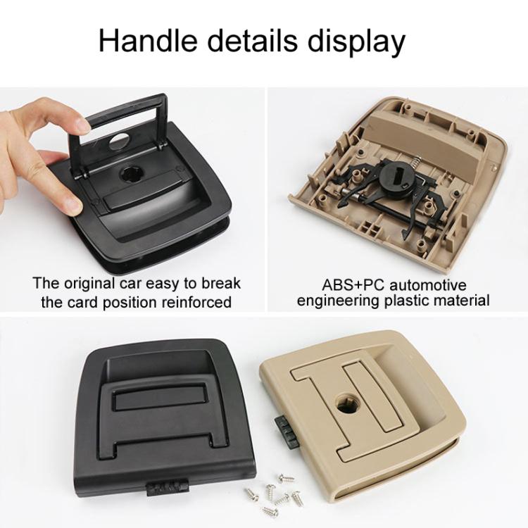 Trunk lid handle cover set showing black and beige parts and internal mechanism