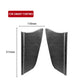 Door storage box sticker set, black carbon-fiber style inserts with size measurements
