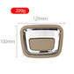 Beige trunk puller switch with chrome frame and rectangular center window.