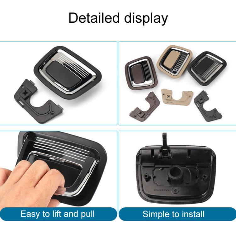 Trunk puller switch parts set with handle and base in black and beige colors.