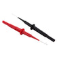 Red and black piercing probes with long pointed needles